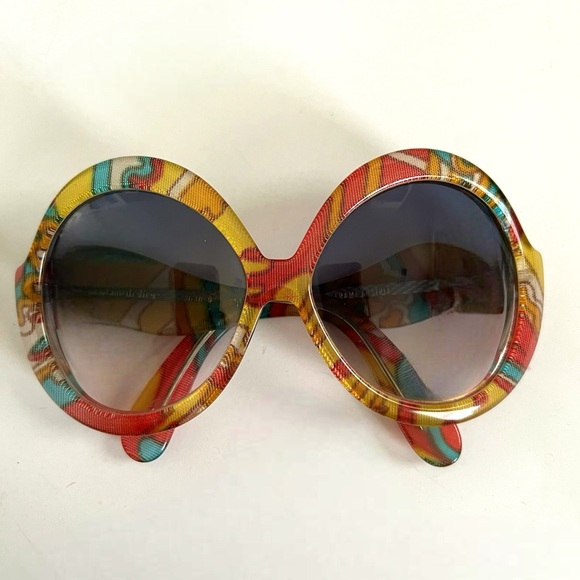 Vintage Atelier 70’s Oversized Colorful Hippie Sunglasses Gradient Lens Austria - Picture 2 of 14